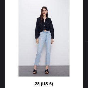 ZARA HI-RISE STRAIGHT LEG JEANS